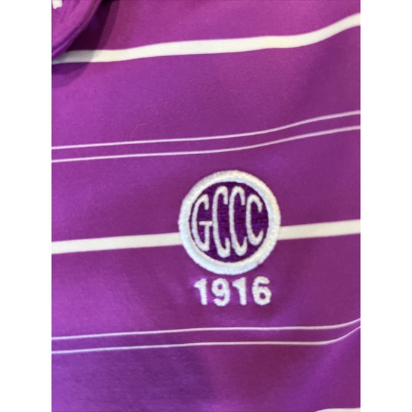 Men’s Footjoy Golf Polo Magenta‎ Lg GCCC 1916 Front Stitch - Picture 5 of 6